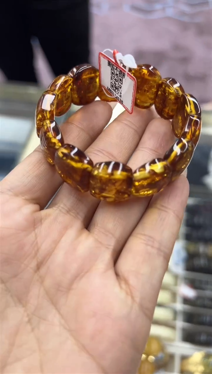 【闪购商品】琥珀手链未镶嵌47秒拍号
