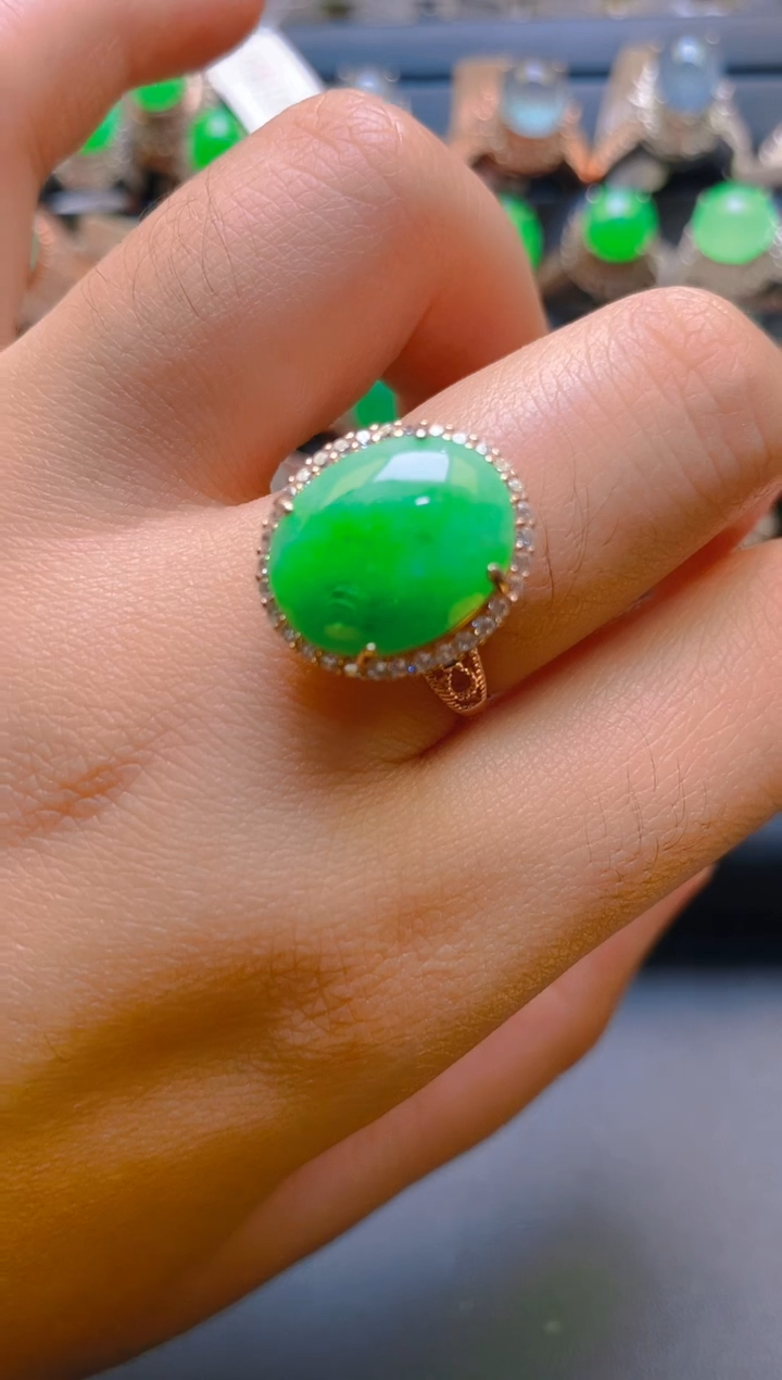 【闪购商品】翡翠耳饰银S925镶嵌天然A货翡翠1