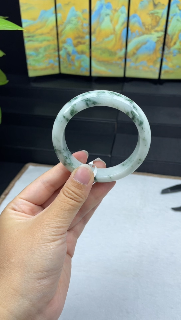 未镶嵌手镯翡翠天然A货翡翠手镯54-56圈口