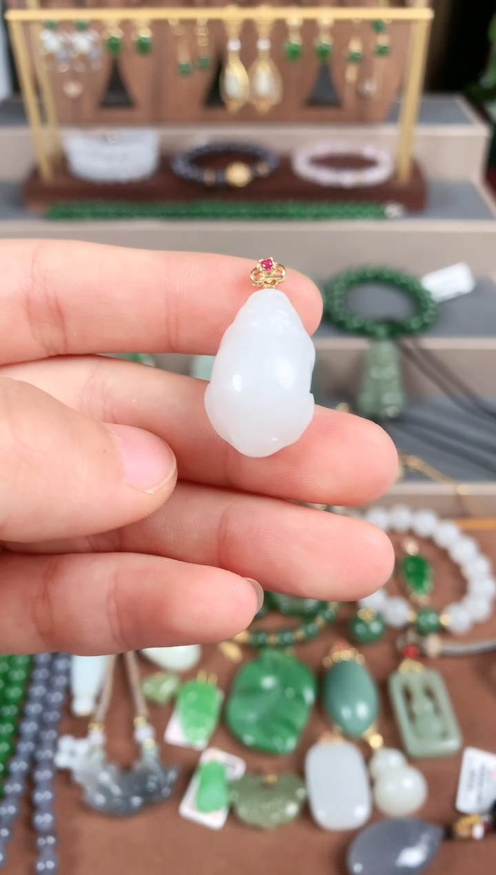 吊坠(不含链)银S925镶嵌和田玉1