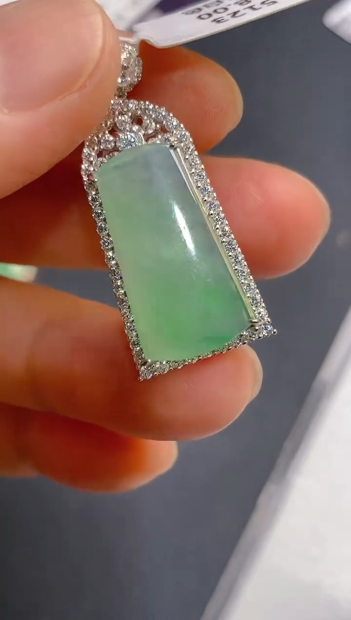 【闪购商品】翡翠耳饰银S925镶嵌天然A货翡翠1