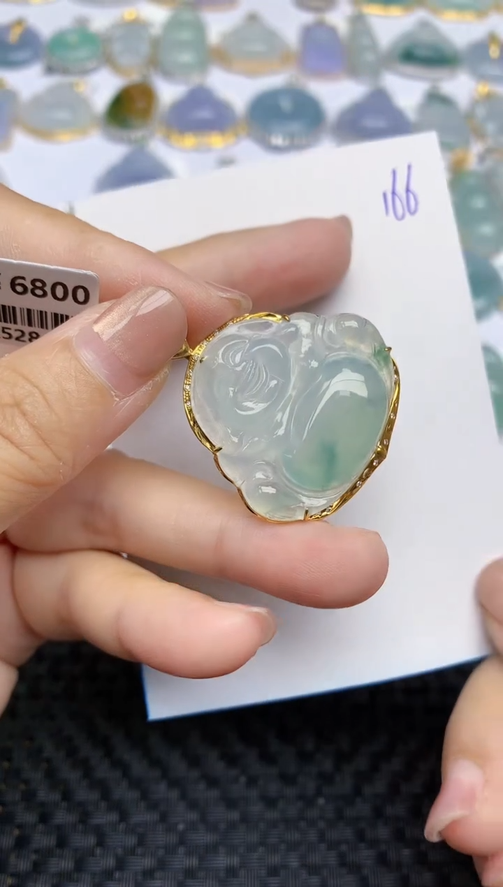 【闪购商品】翡翠颈饰18K金镶嵌天然A货翡翠 166