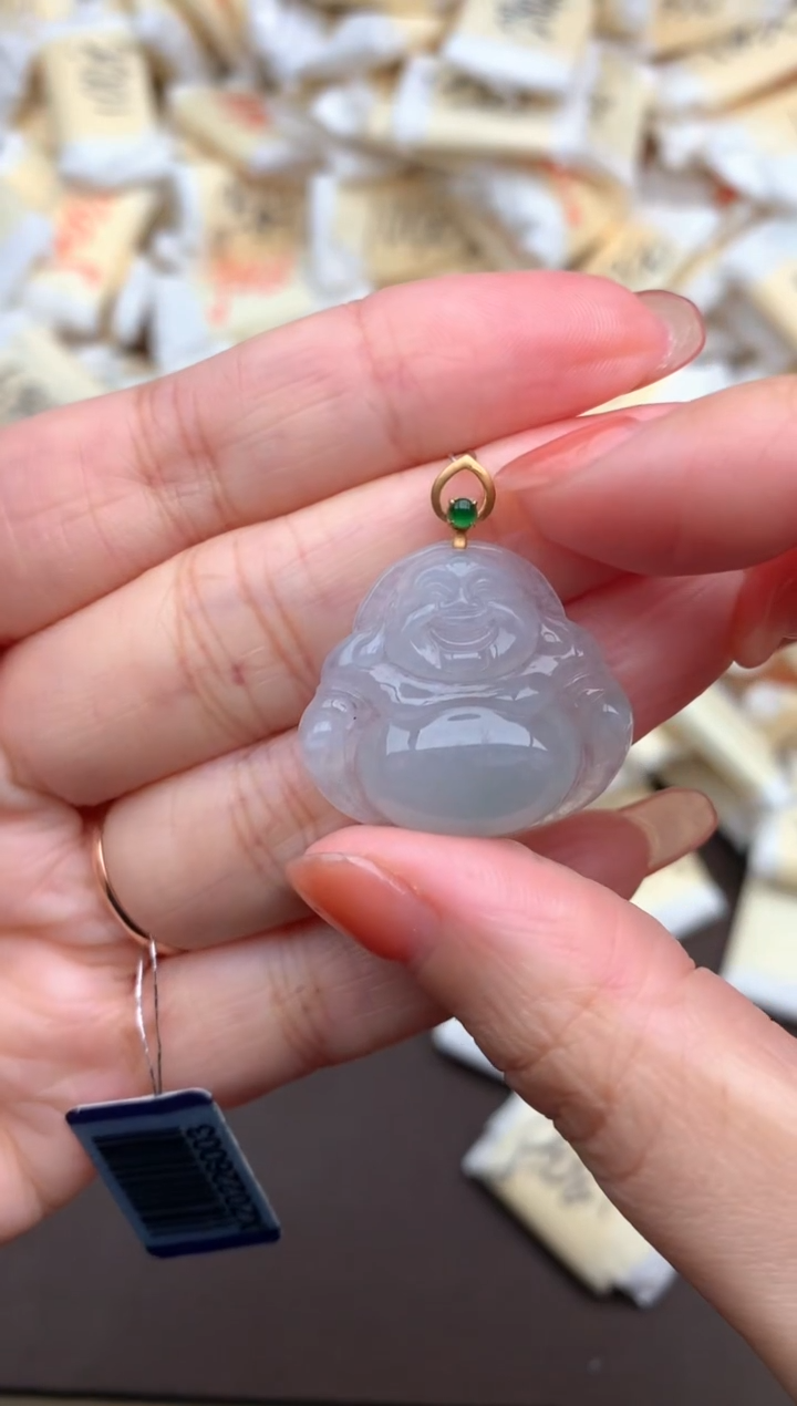 【闪购商品】翡翠挂件18K金镶嵌一