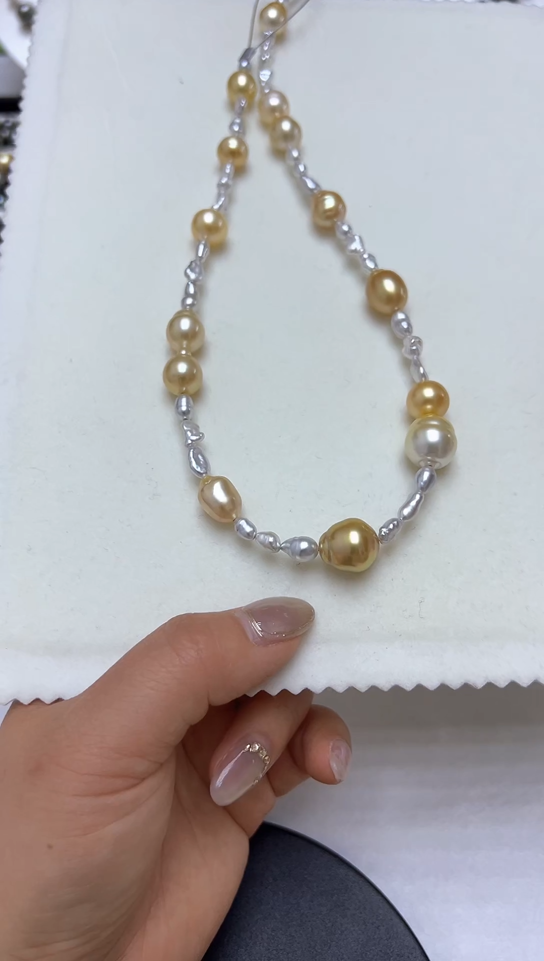 【闪购商品】海水珍珠颈饰未镶嵌金珠加澳白keshi