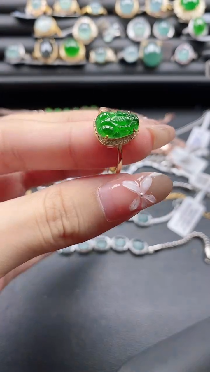 【闪购商品】翡翠戒指银S925镶嵌1111