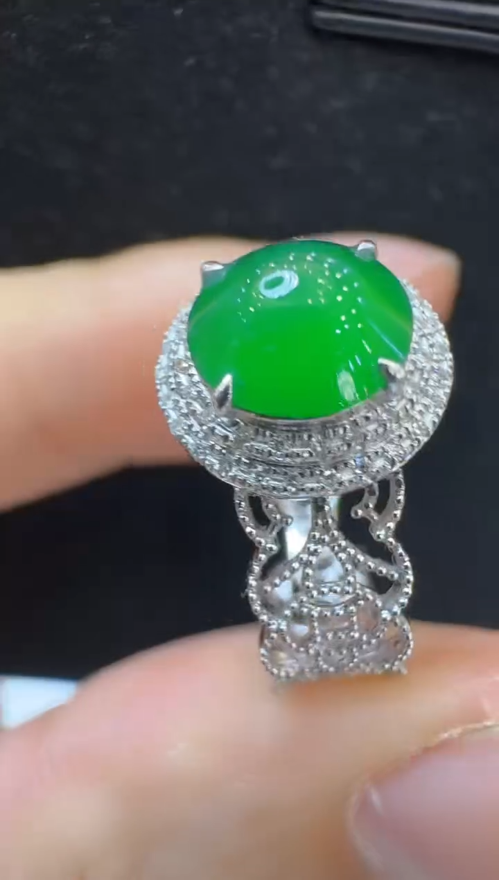 翡翠戒指18K金镶嵌多样性团购发一件