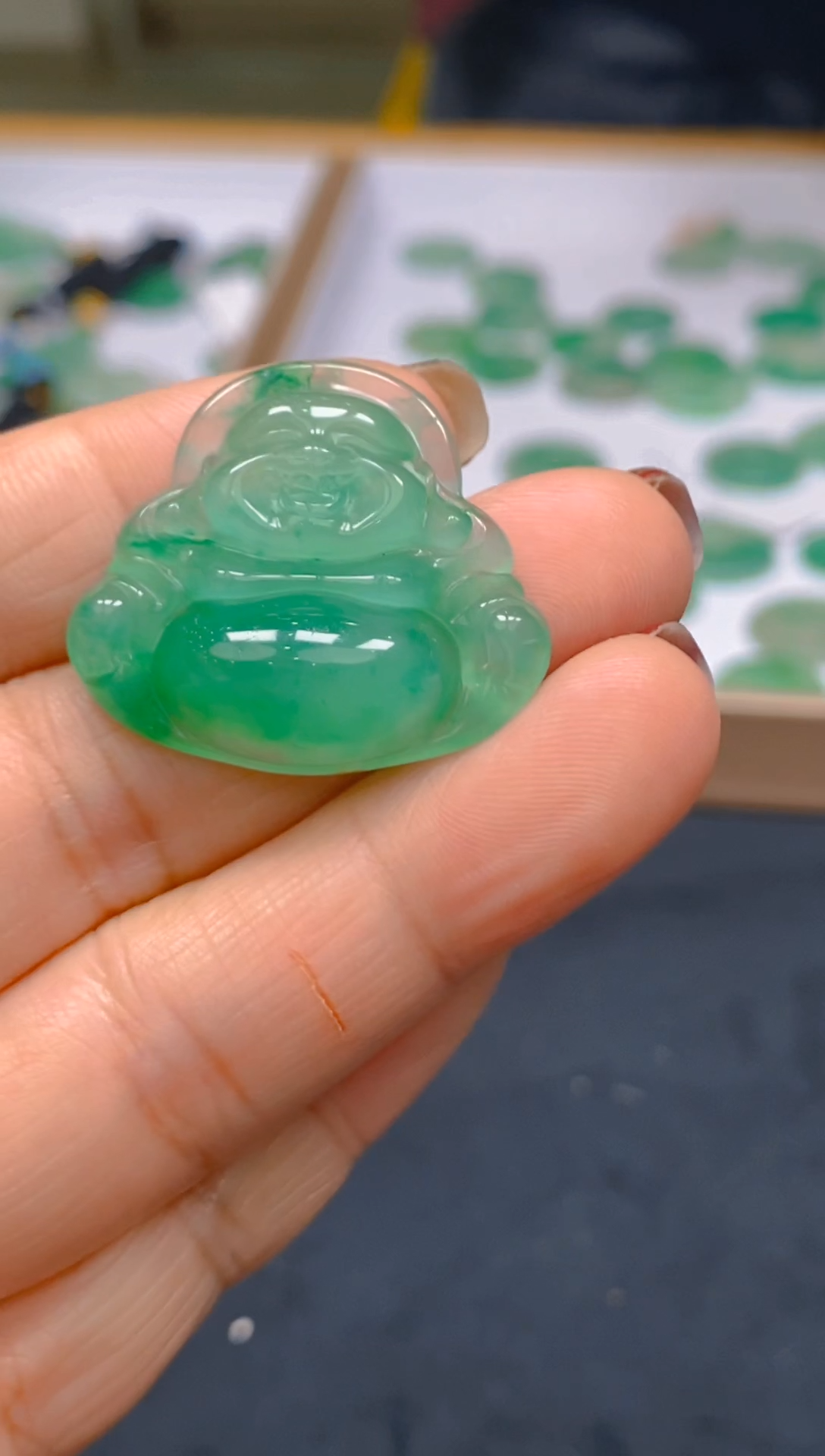 【闪购商品】石英质玉颈饰未镶嵌冰美人非洲翠A货，冰种028