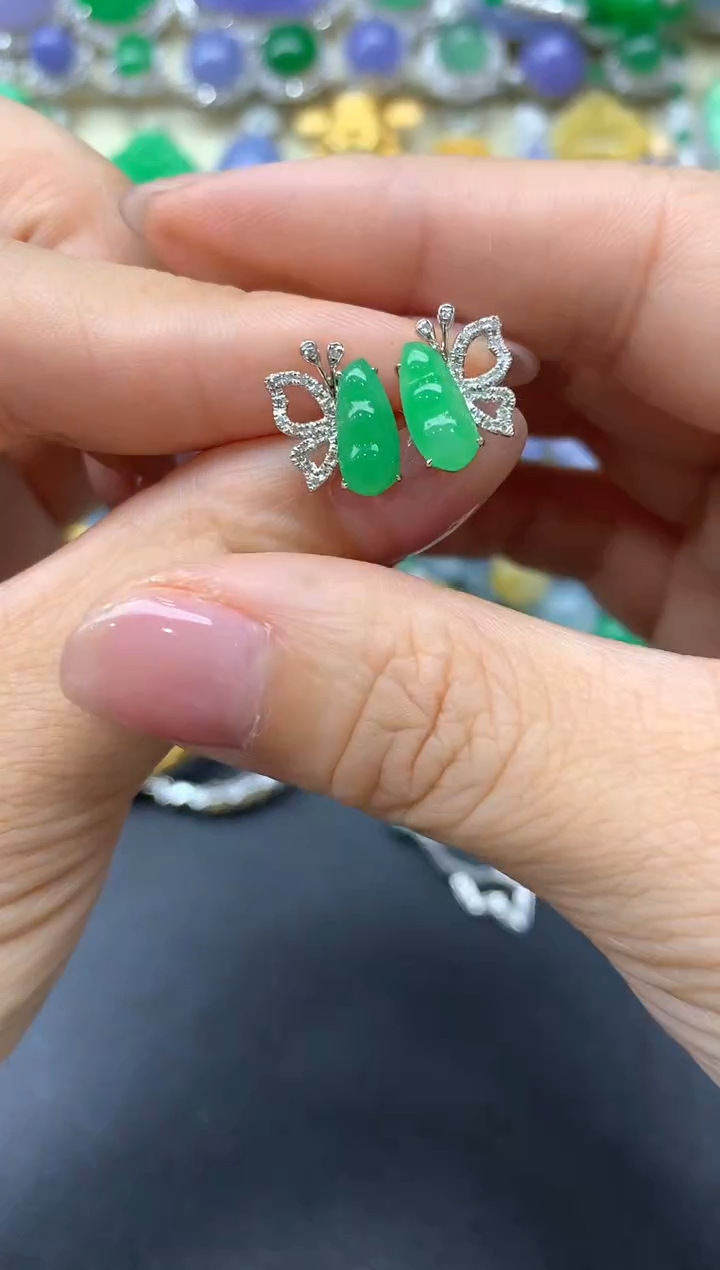 【闪购商品】翡翠耳饰18K金镶嵌88-中国好珍宝