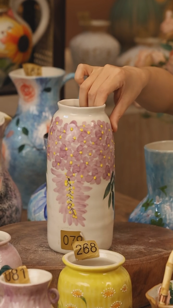 陶瓷079景德镇设计师手作花器摆件侘寂风