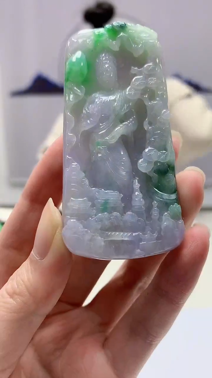 【闪购商品】定制翡翠未镶嵌4902zm-毛货挂件观音210