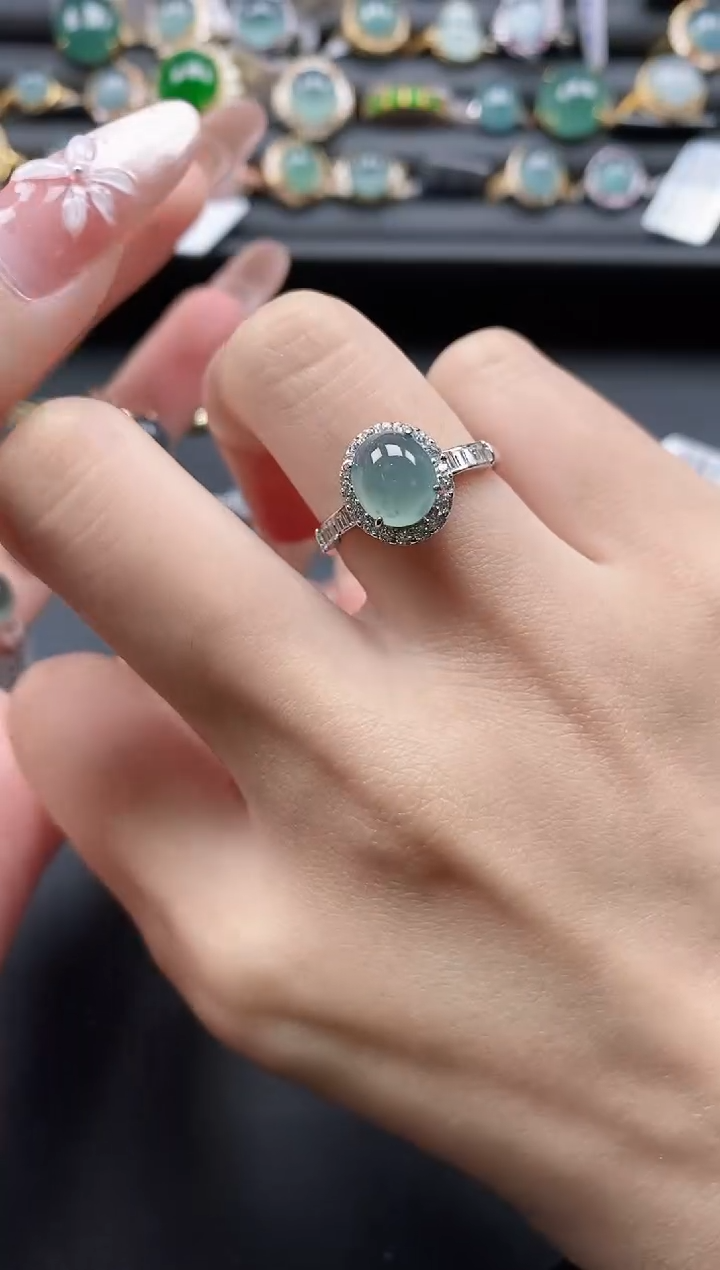 【闪购商品】翡翠戒指银S925镶嵌11111