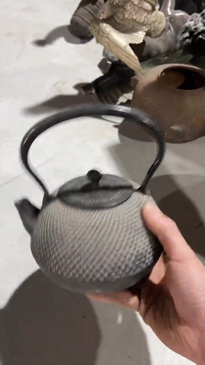 东红中古美术工艺品铁壶
