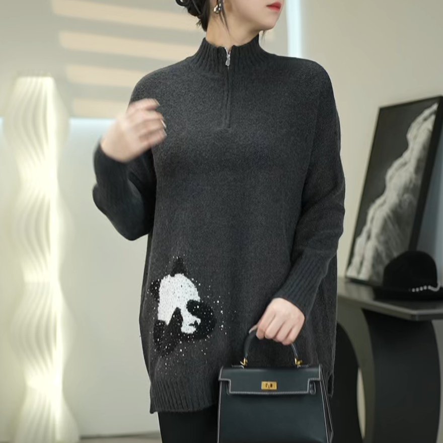 时尚洋气高级感秋冬上衣女2025微胖mm遮肉显瘦新款毛衣