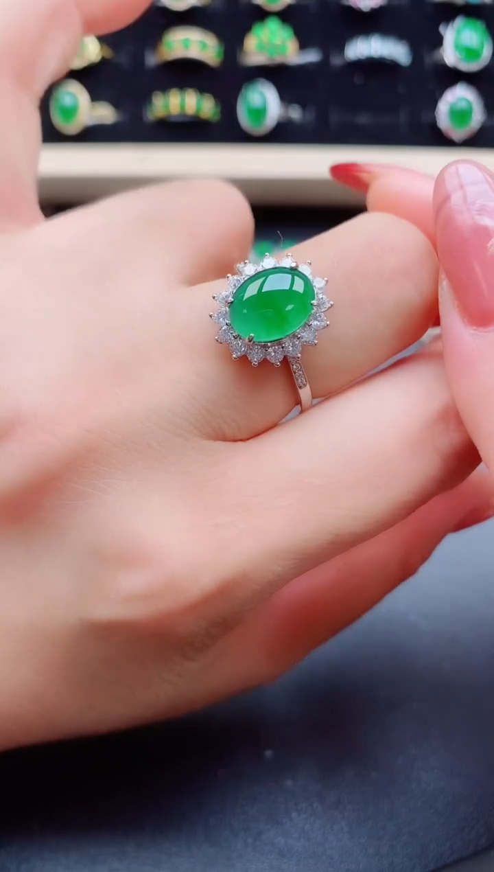 【闪购商品】翡翠戒指银S925镶嵌1231