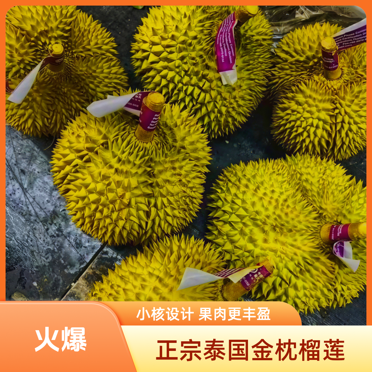 【保五房!】金枕鲜榴莲（核小肉厚）一果一重 31.8元500g同城配金枕泰国