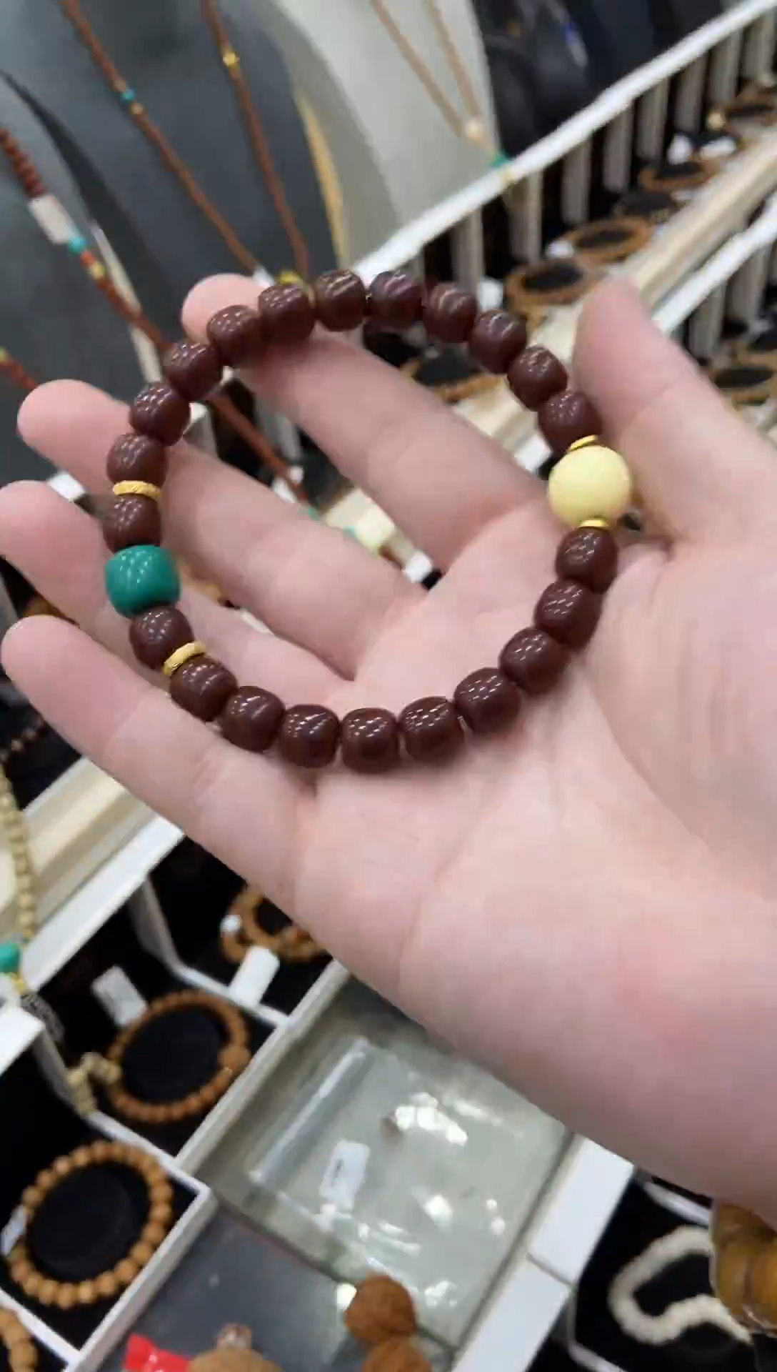 菩提手串/手链机刷玉化猴头老型珠手串