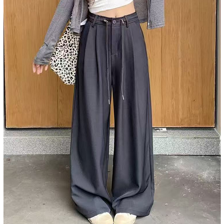 D&Q STUDIO 宽松抽绳垂感休闲西装裤