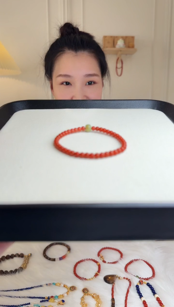 银S925镶嵌手链南红玛瑙【鲸喜-红妆Plus】