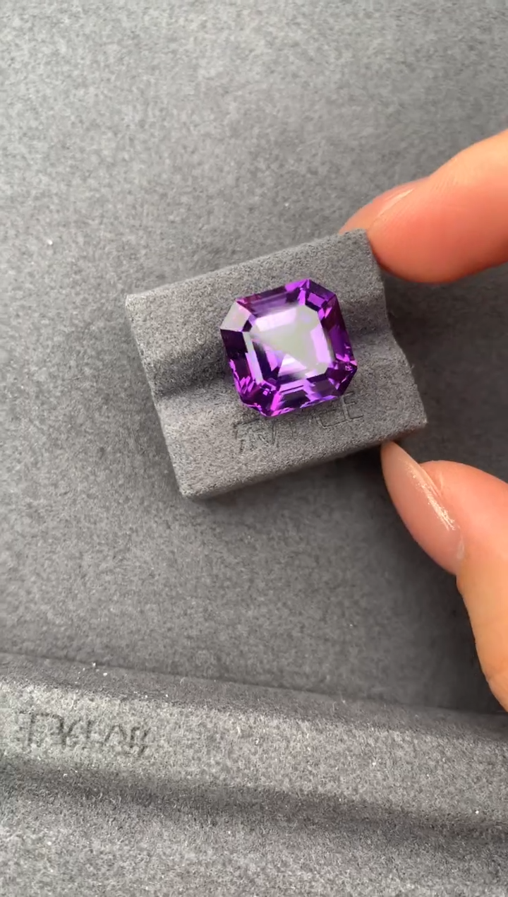 未镶嵌珠宝半成品紫晶10.8ct紫水晶 定制 FH