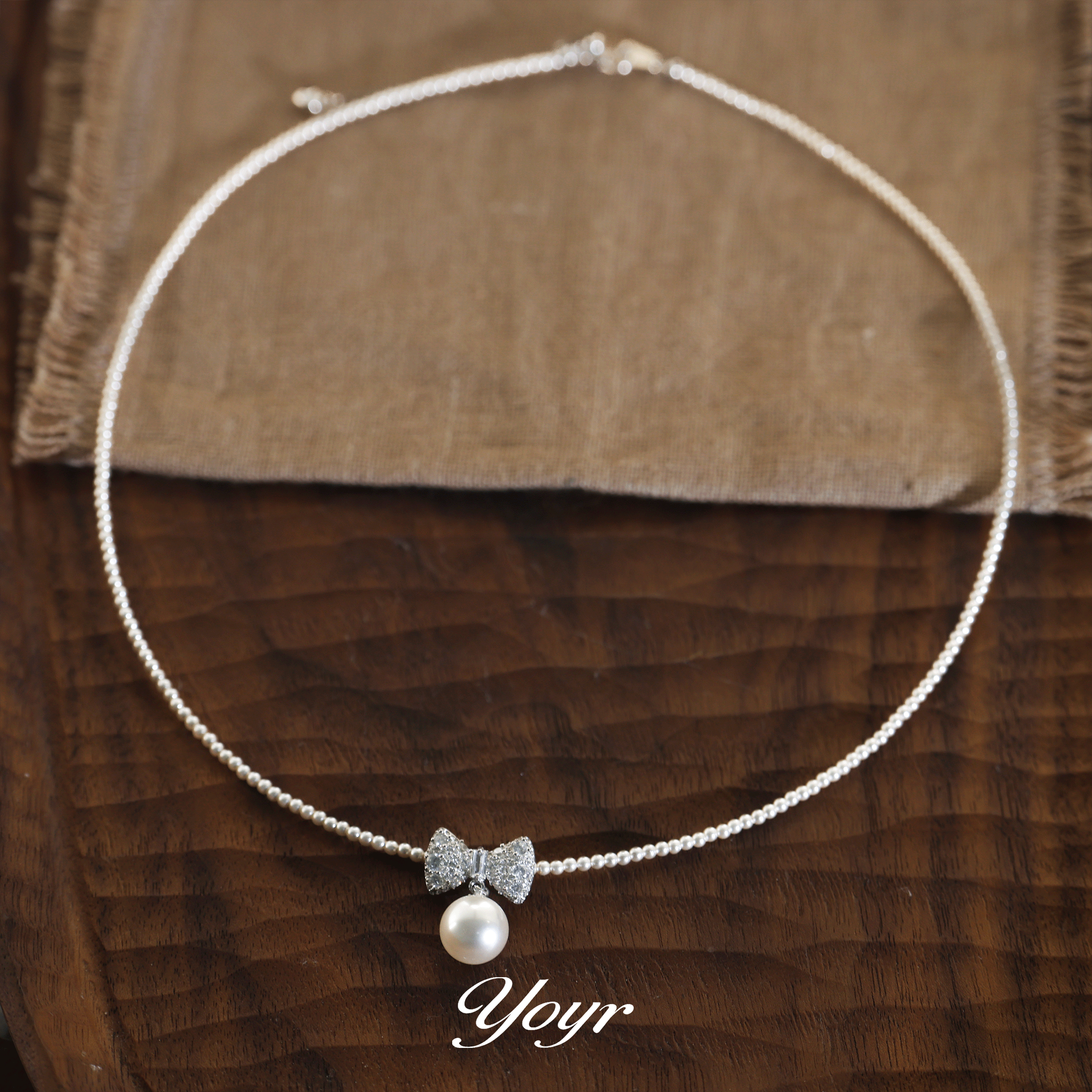 YOYR 链子925银 【夏夏专属】满镶蝴蝶锆钻吊坠手工气质简约甜美