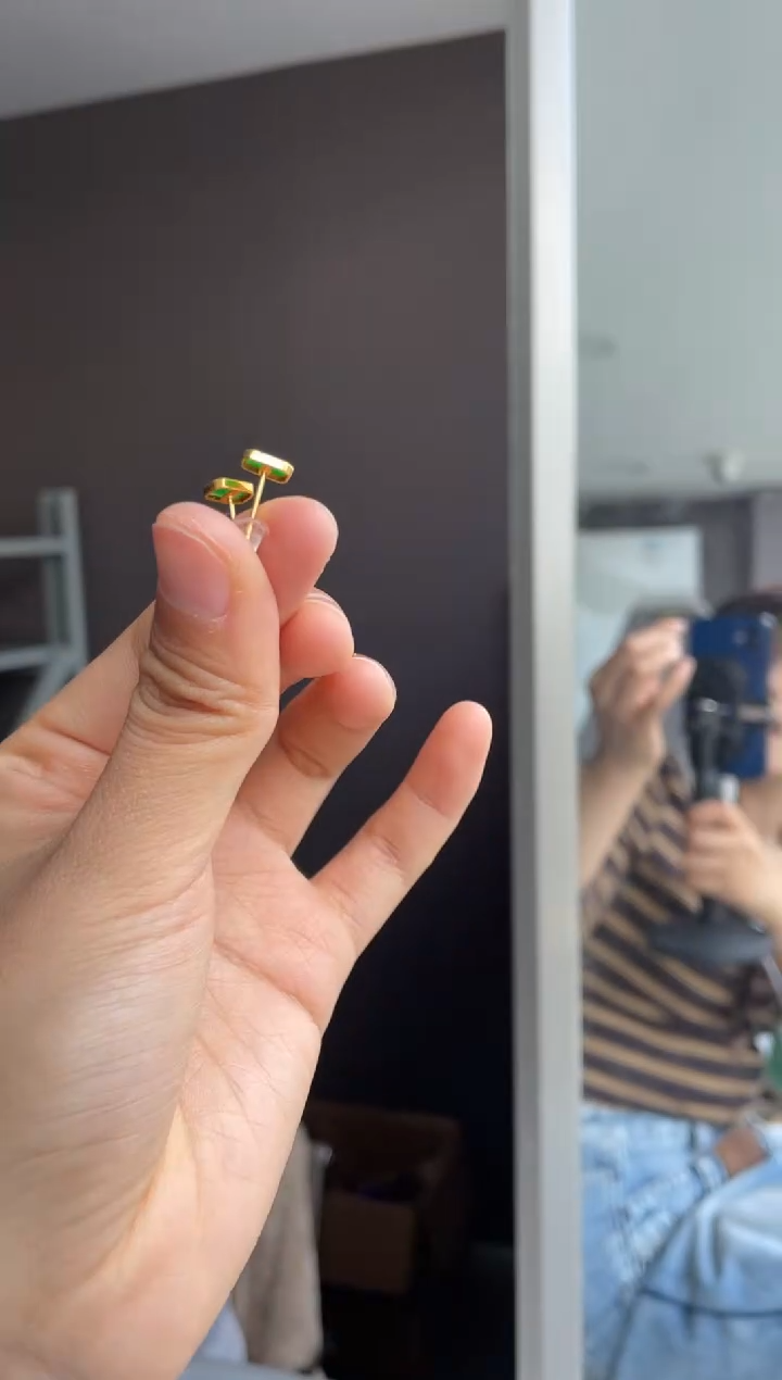 吊坠(不含链)18K金镶嵌翡翠天然缅甸A货翡翠