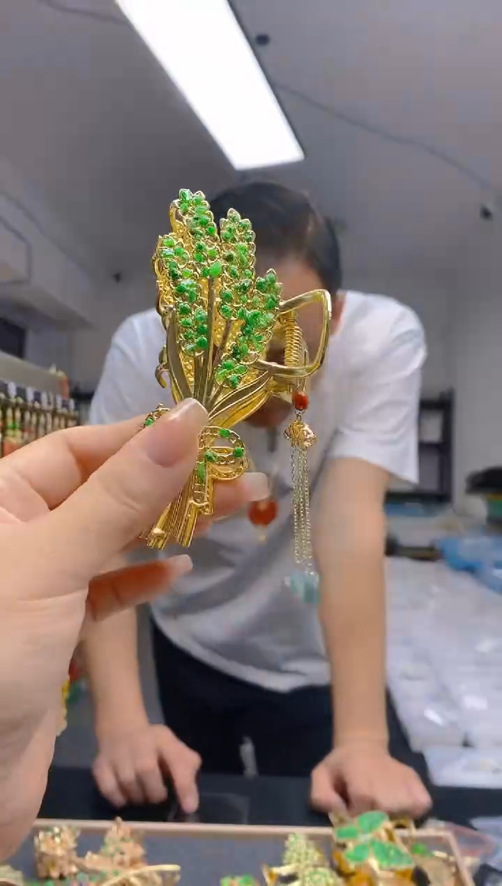 【闪购商品】翡翠耳饰合金298翡翠发簪