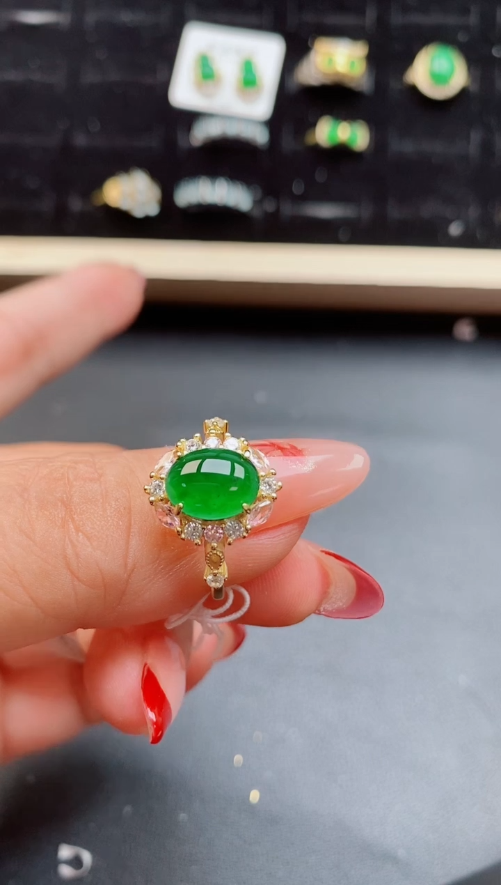 【闪购商品】翡翠戒指银S925镶嵌508050