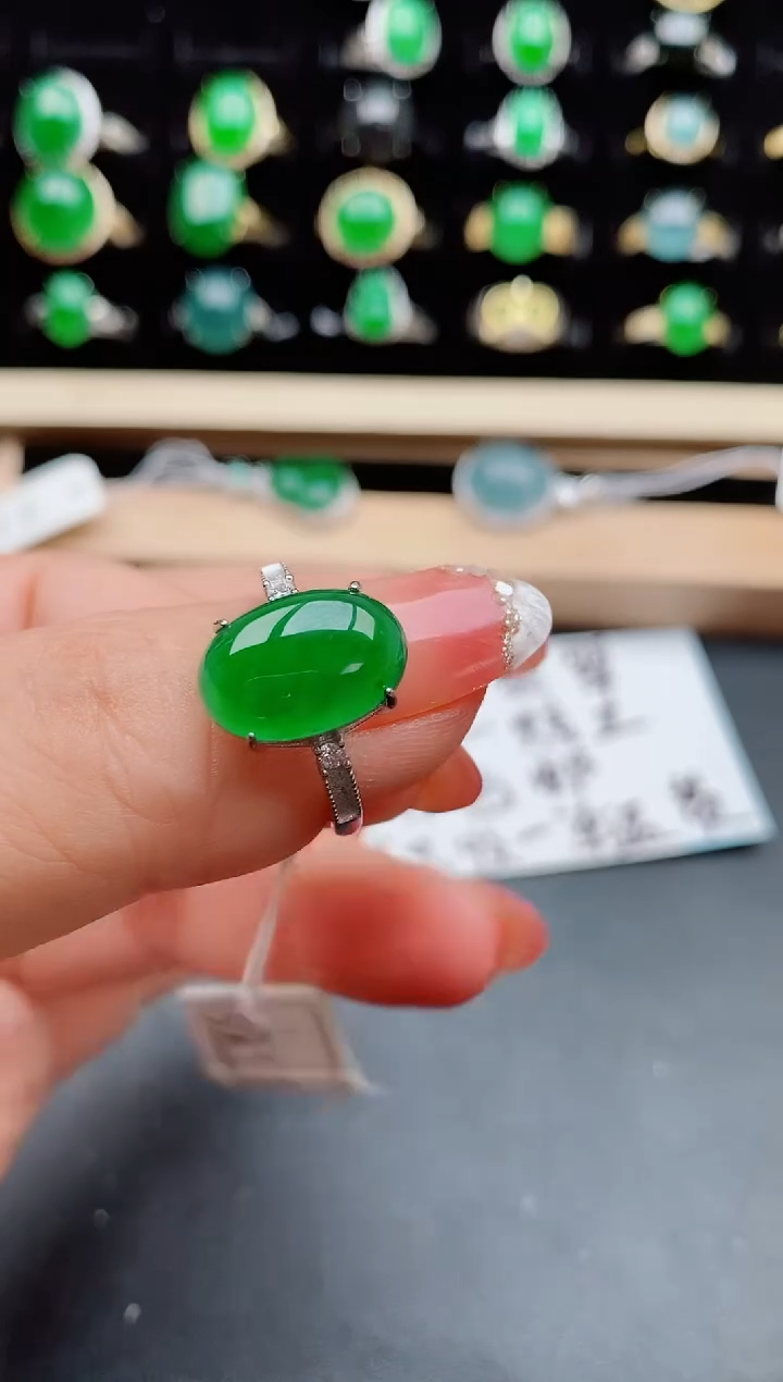 【闪购商品】翡翠戒指银S925镶嵌80550