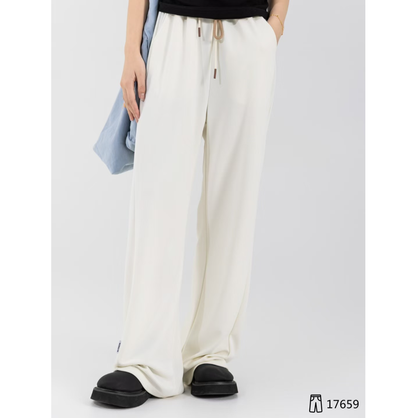 17659高端专享2025老林家天花板春卫裤米色