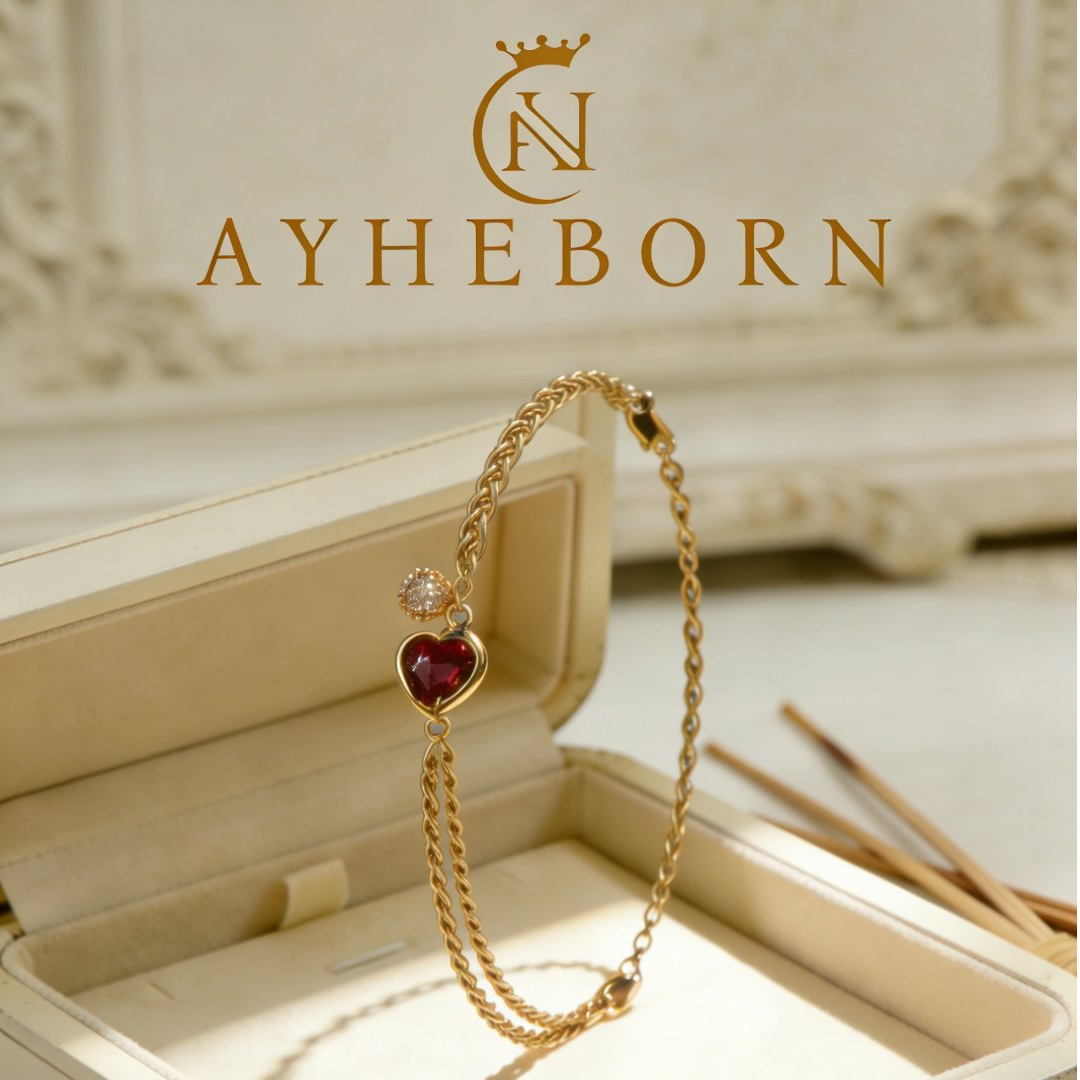  艾赫本AYHEBORN-红宝爱心手链-LZ760049