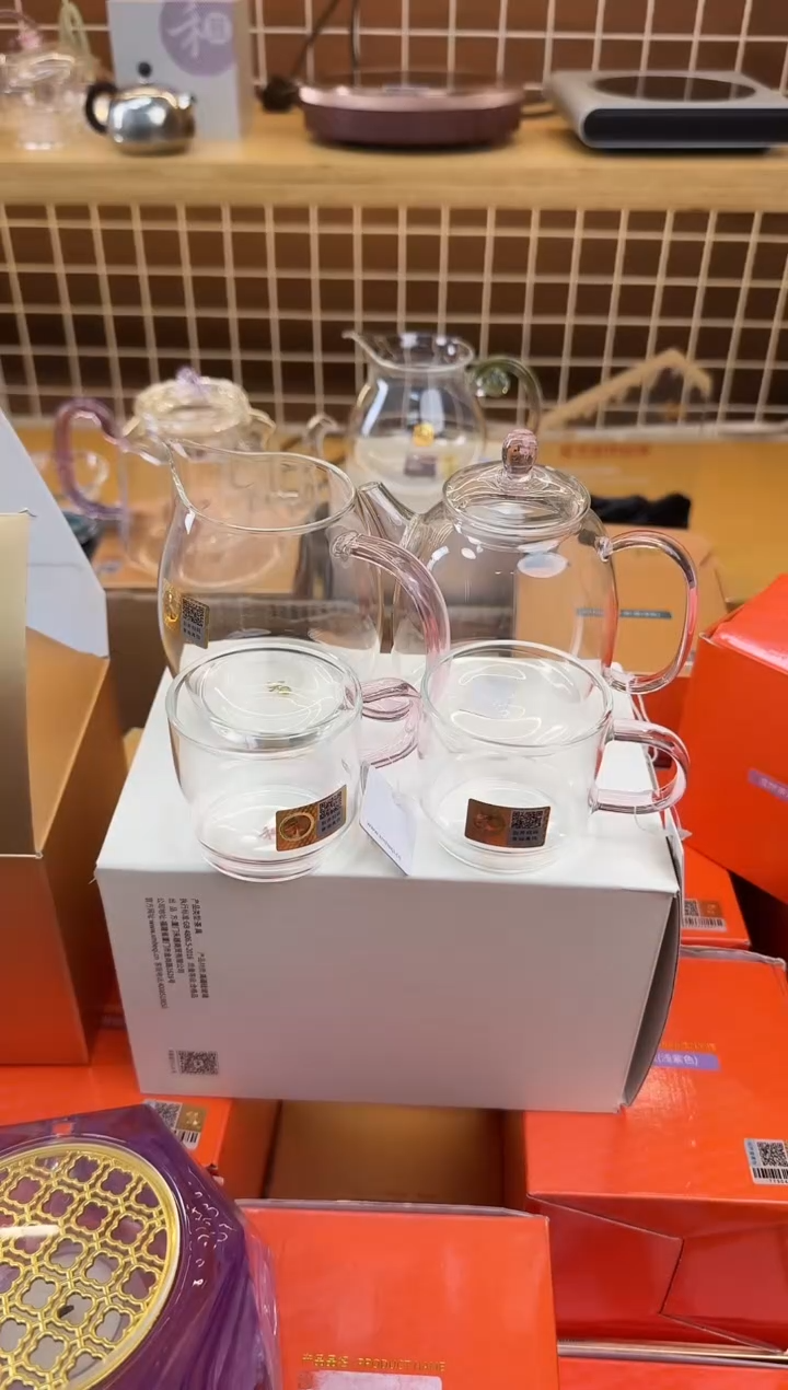 @@禾器晶彩澄然浅粉+福荣秦钟壶浅粉+逸杯粉两只