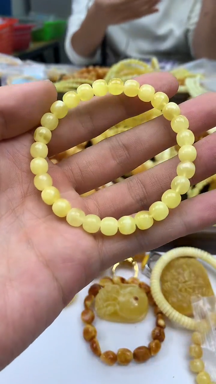 裸石蜜蜡未镶嵌手串