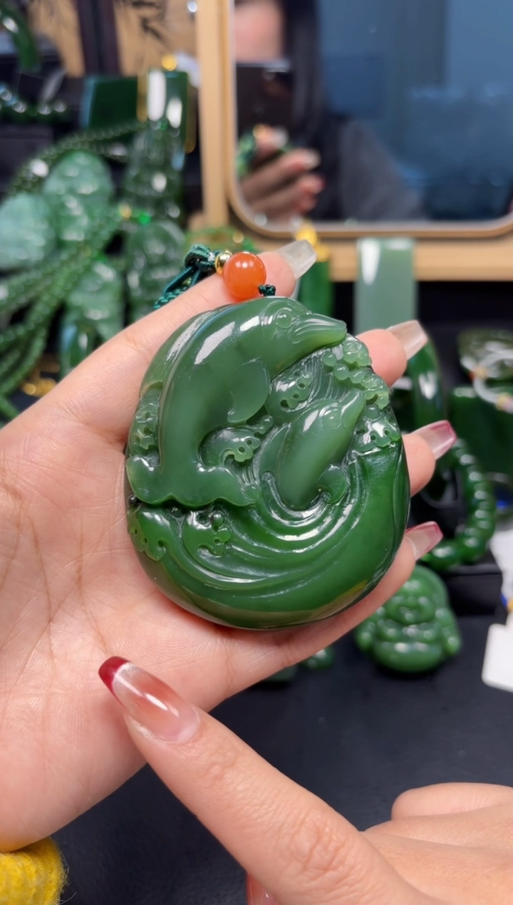 【闪购商品】和田玉（碧玉）吊坠(赠链)未镶嵌1