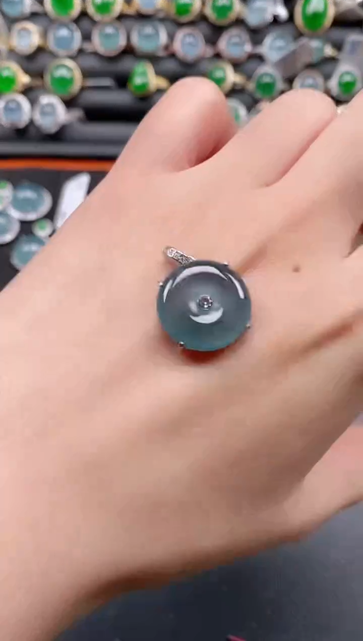 银S925镶嵌戒指翡翠111