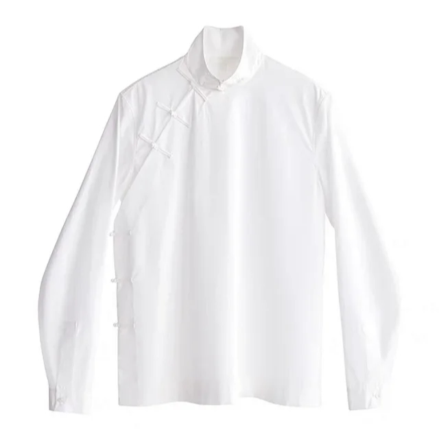 【NA家】中式立领盘扣纯棉白衬衫