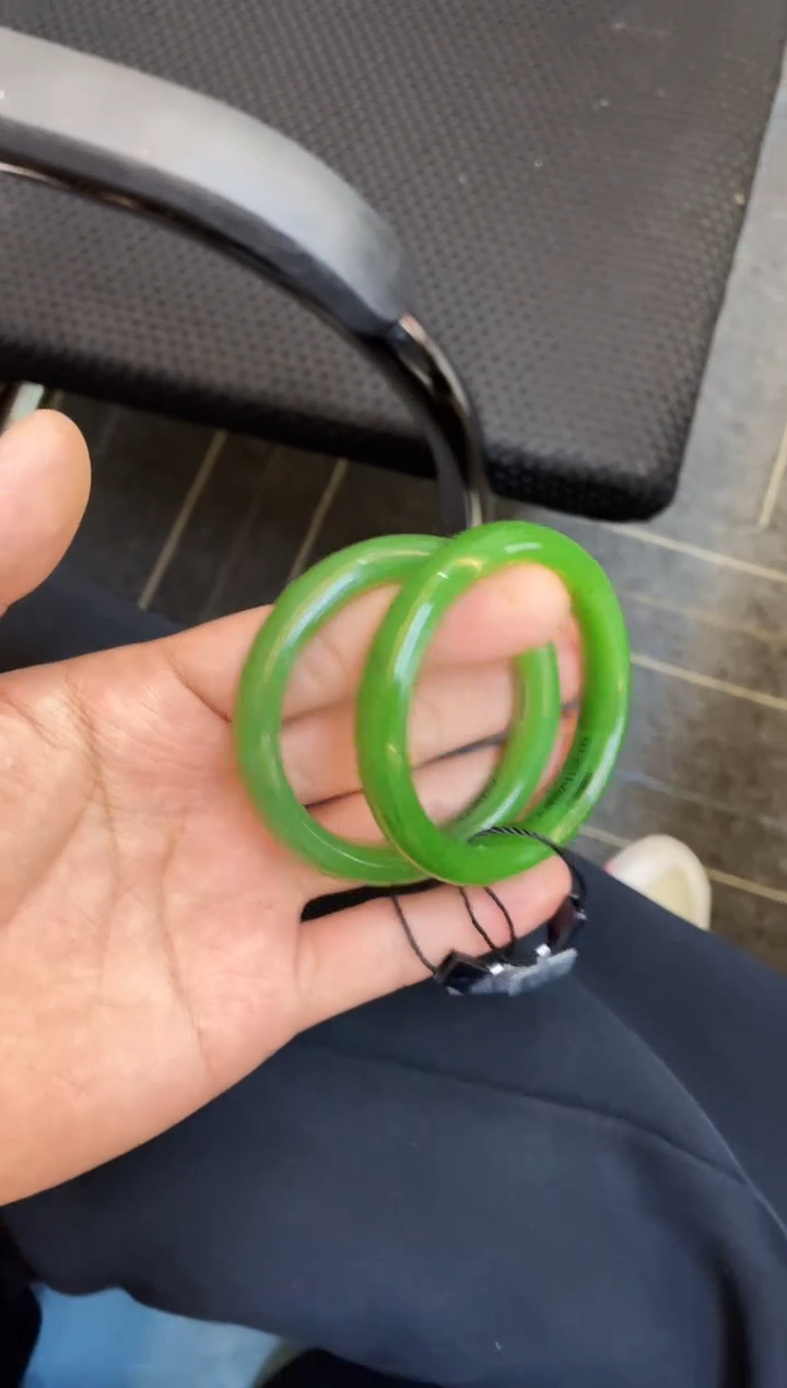 【闪购商品】和田玉手镯18K金镶嵌多样性发一/圈口54-62/带微红皮