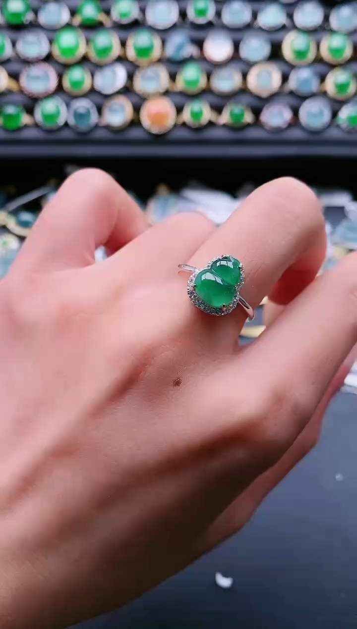 【闪购商品】翡翠戒指银S925镶嵌111111