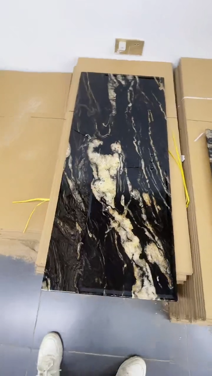 大理石120*50cm宇宙黑金奢石茶盘
