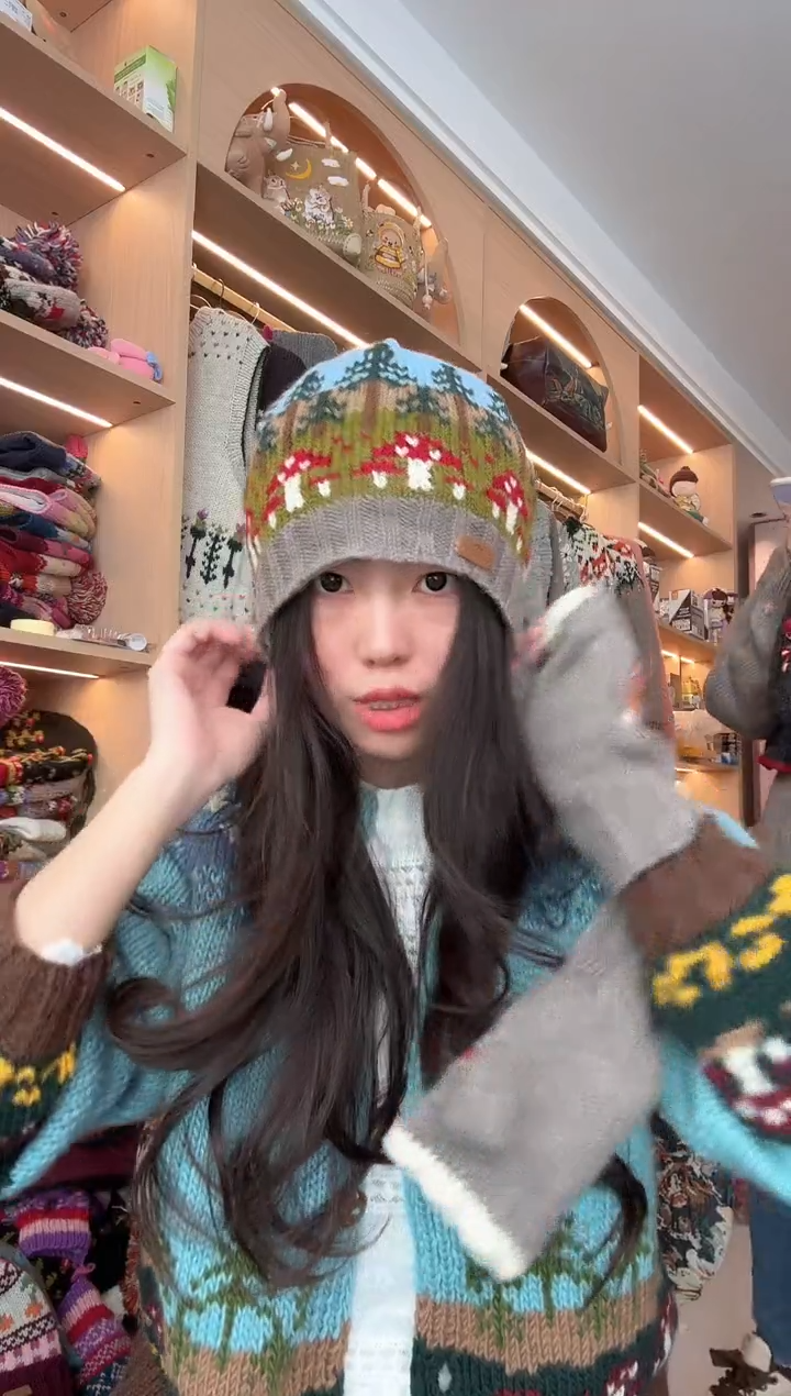 羊毛美利奴蘑菇帽 