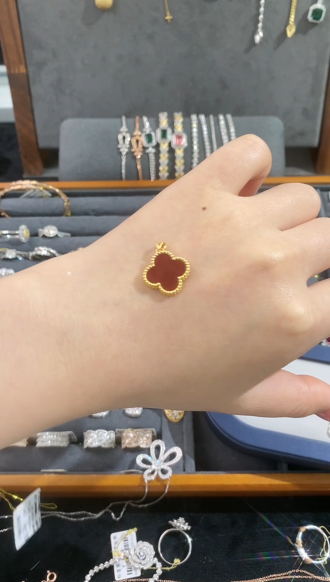 玛瑙/玉髓吊坠(不含链)18K金镶嵌PF-P0049 K黄多样性发一件