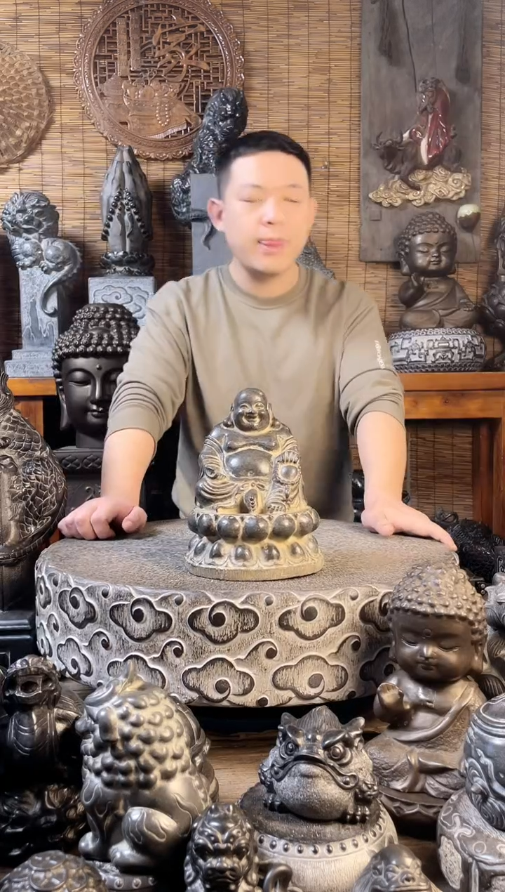 【闪购商品】22小弥勒天然青石雕刻