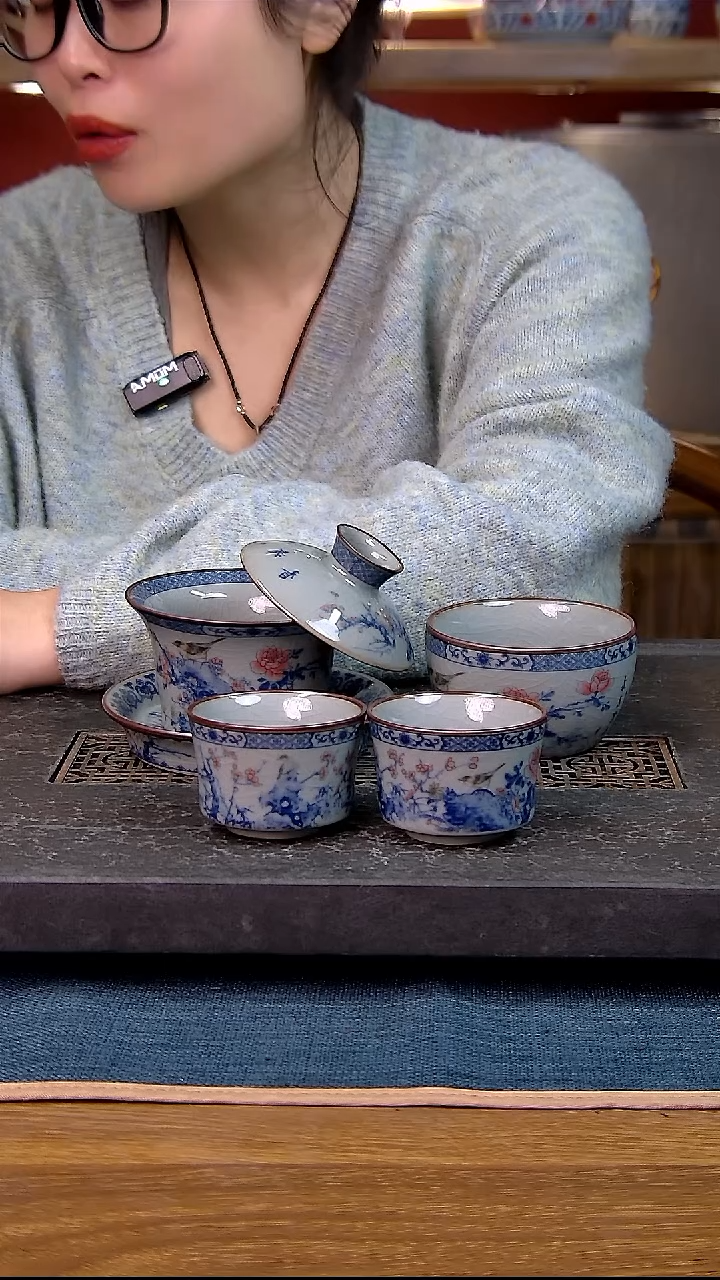 简装家用款4件套 老陶泥开片纹陶瓷茶具