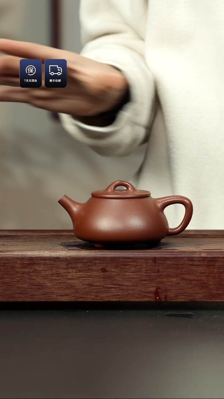 【闪购商品】紫砂茶壶底槽清 平盖石瓢