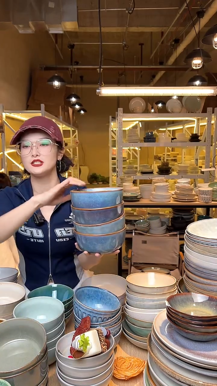 瓷208外贸尾货高温釉下彩陶瓷餐具默认微瑕