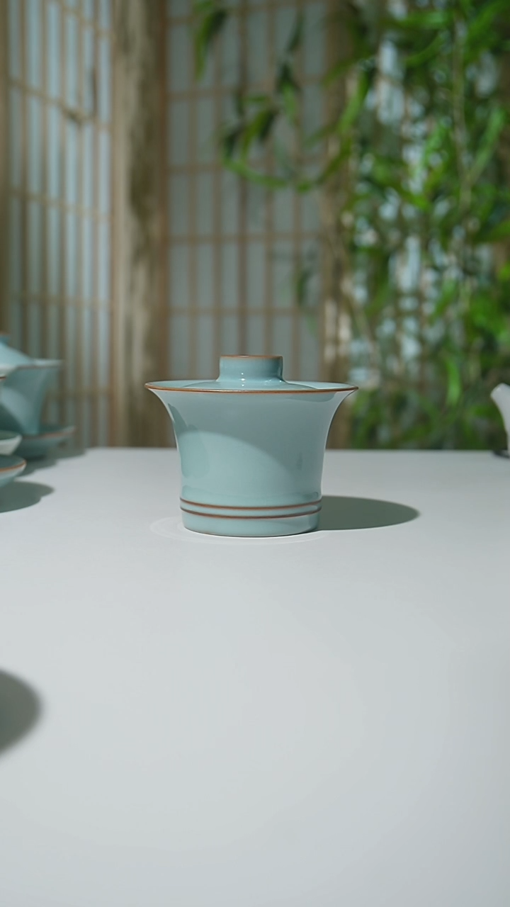 其他A天青釉影青2才盖碗二级品0144号