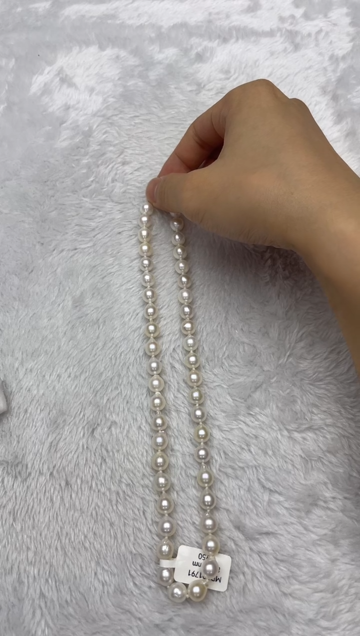 海水珍珠银S925镶嵌项链AK8-8.5mm