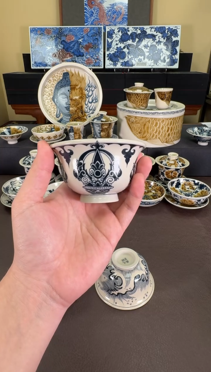 【闪购商品】二号釉金刚杵压手杯