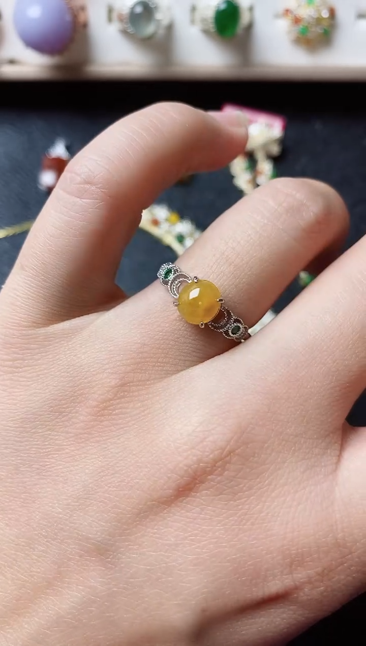 【闪购商品】翡翠戒指银S925镶嵌11111