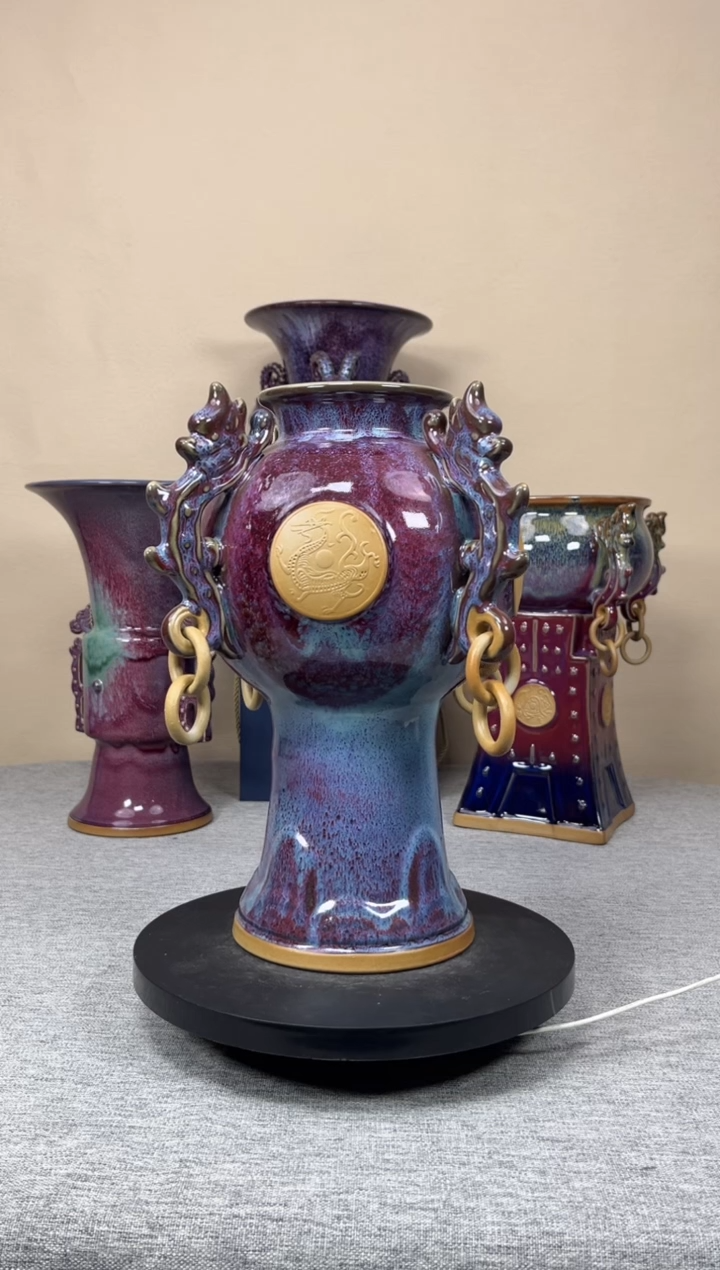 摆件陶神垕钧瓷收藏工艺品