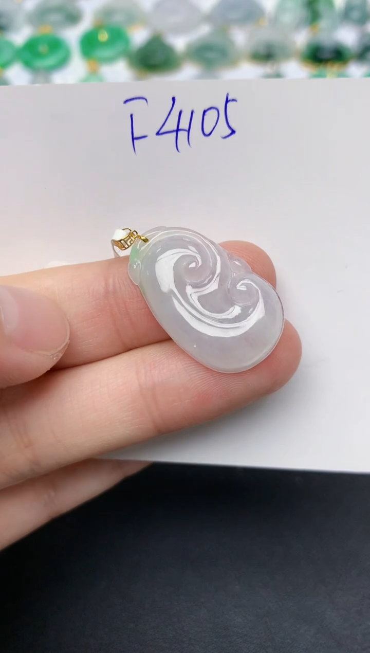 颈饰18K金镶嵌翡翠天然缅甸A货翡翠百元以上9元证书费自理